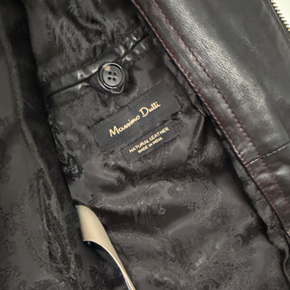 Massimo Dutti Black Leather Jacket - Picture 6 of 11